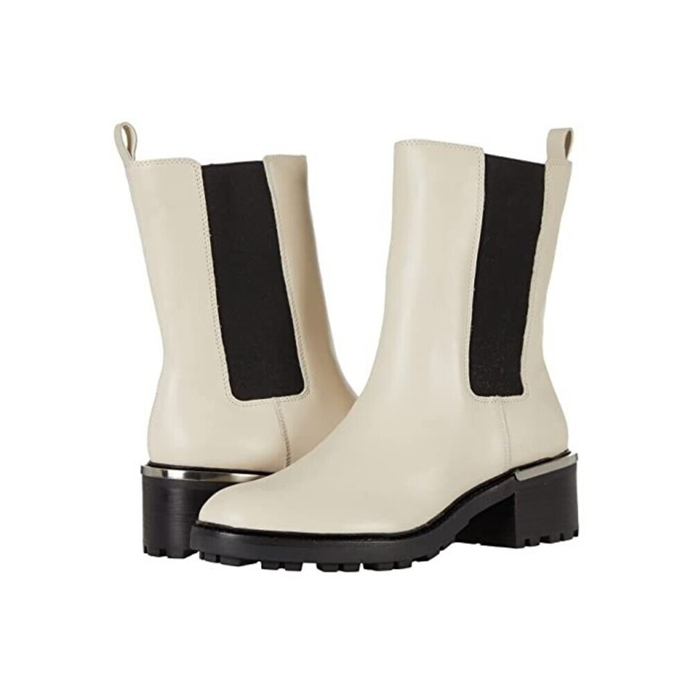 Vince Camuto Kourtly Boots Women's 5.5 Ivory Block Heel Pull On Chelsea JOBB1211
